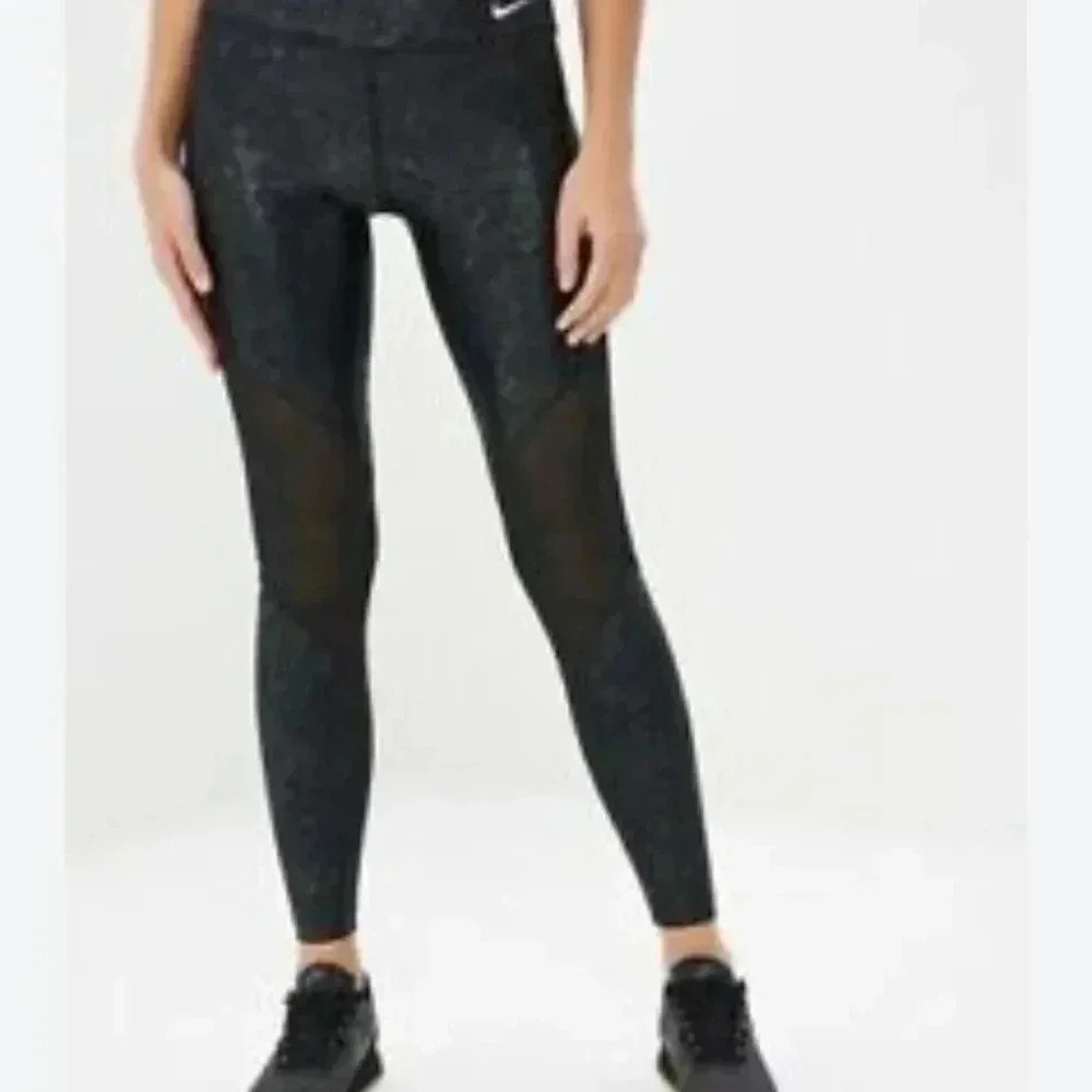 Nike Black Peeble Print Leggings Small 1C